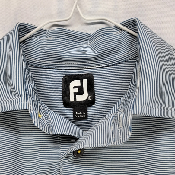 2/$20 Footjoy Athletic Fit Golf Polo Light Blue Stripes sz Small - Picture 5 of 8